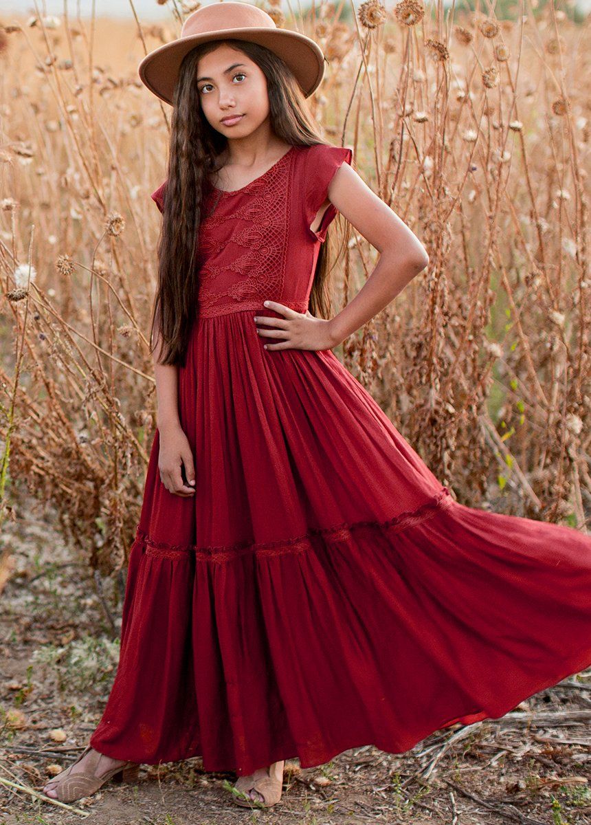 Viola Dress in Crimson