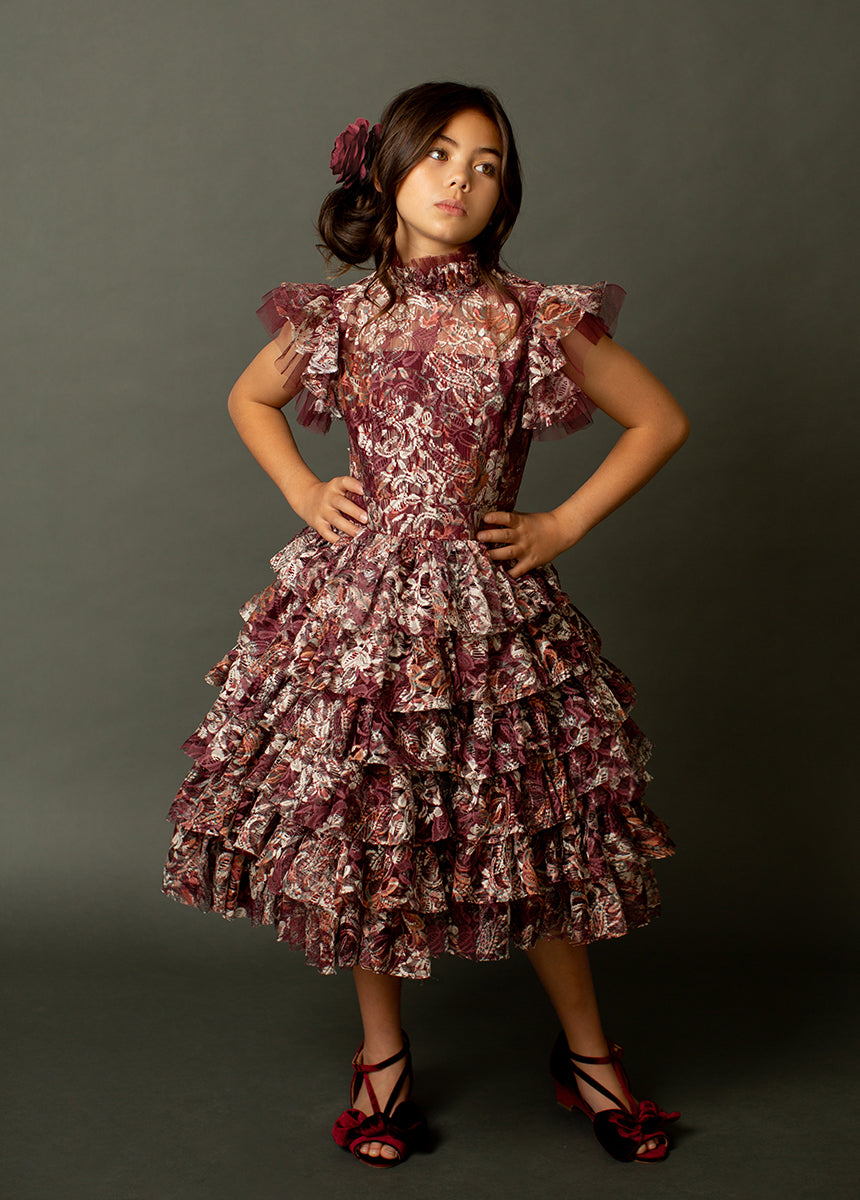 Anouk Petticoat Dress in Currant Floral