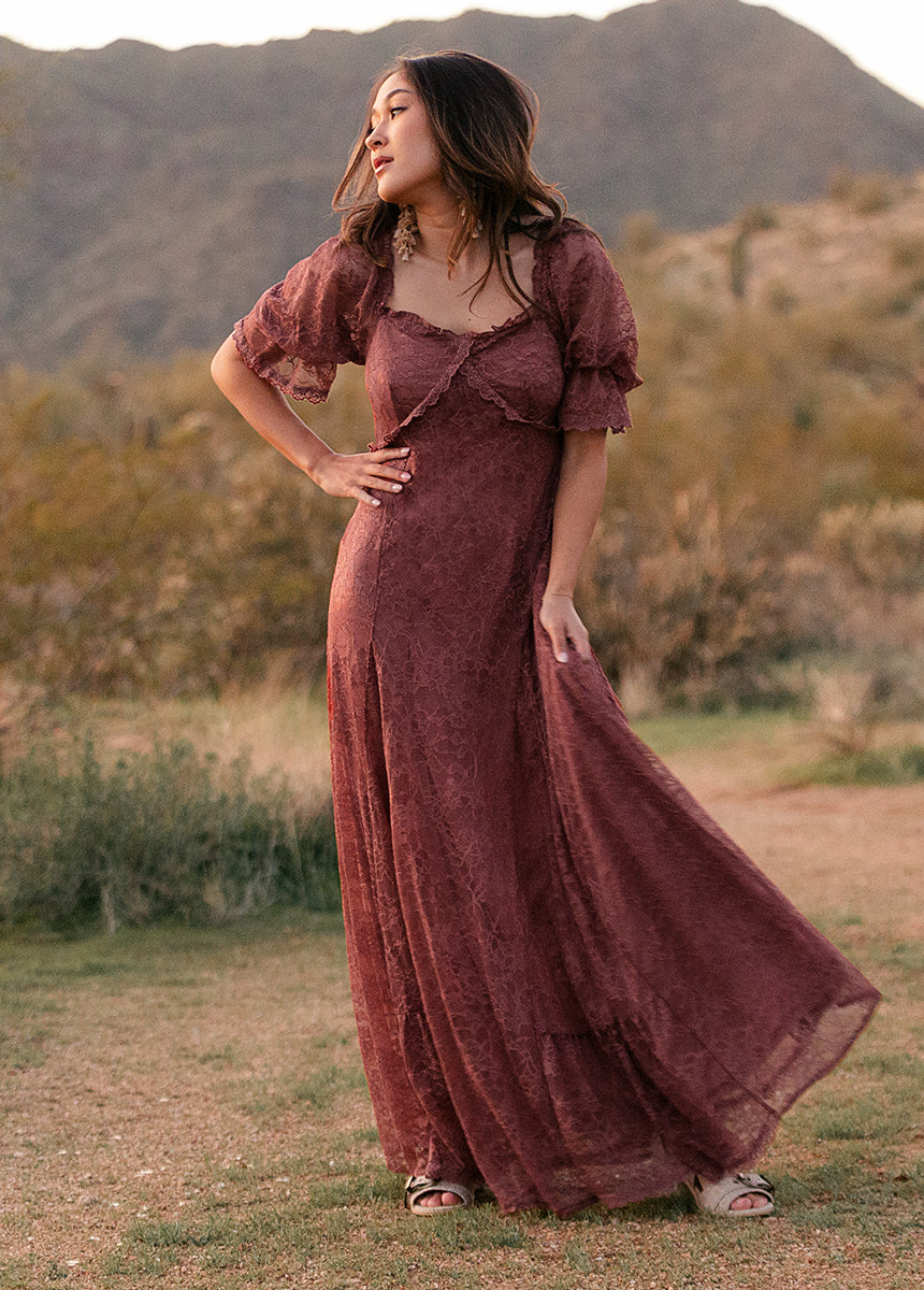 Julietta Dress in Mahogany