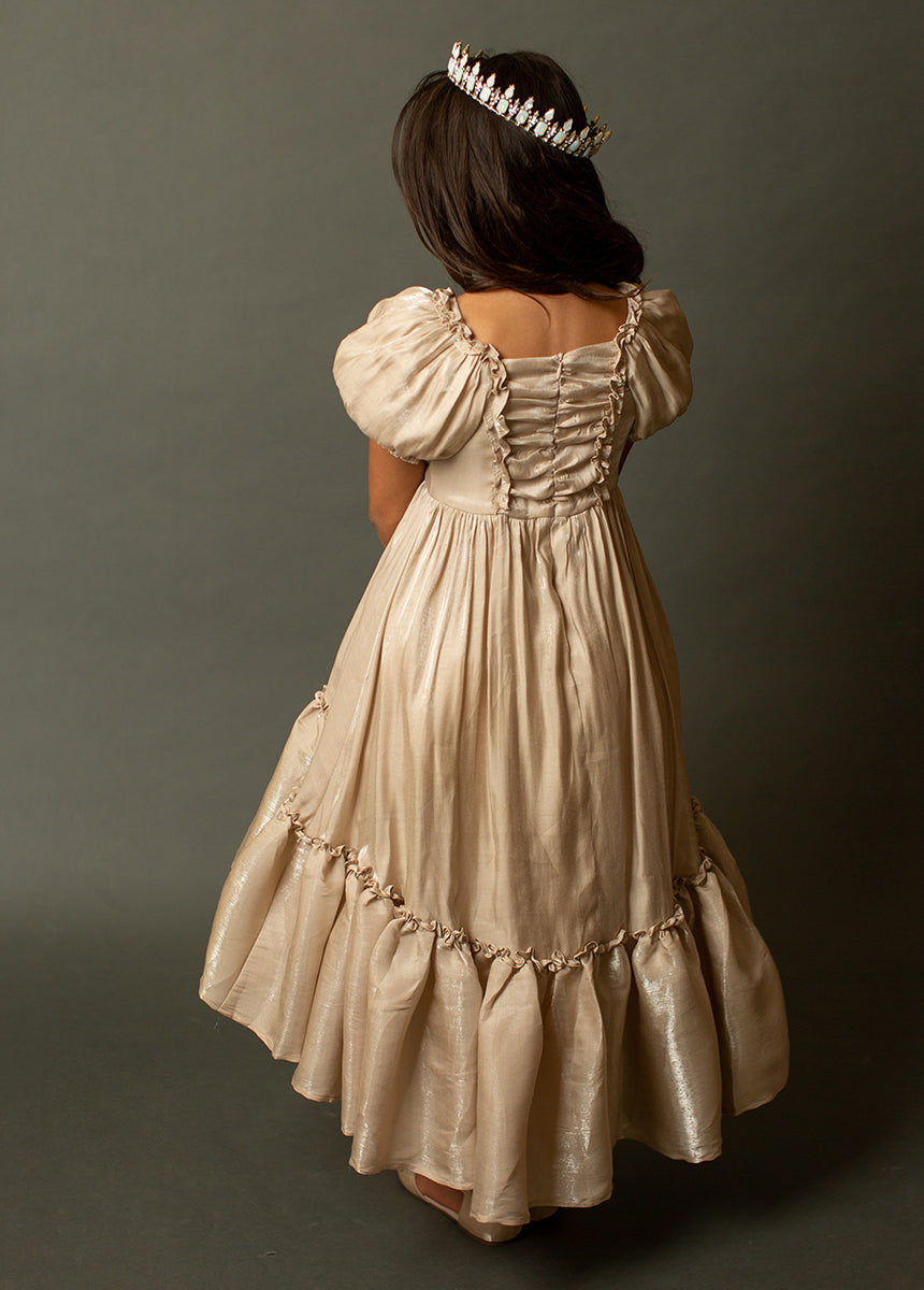 Mathilda Petticoat Dress in Champagne Iridescent