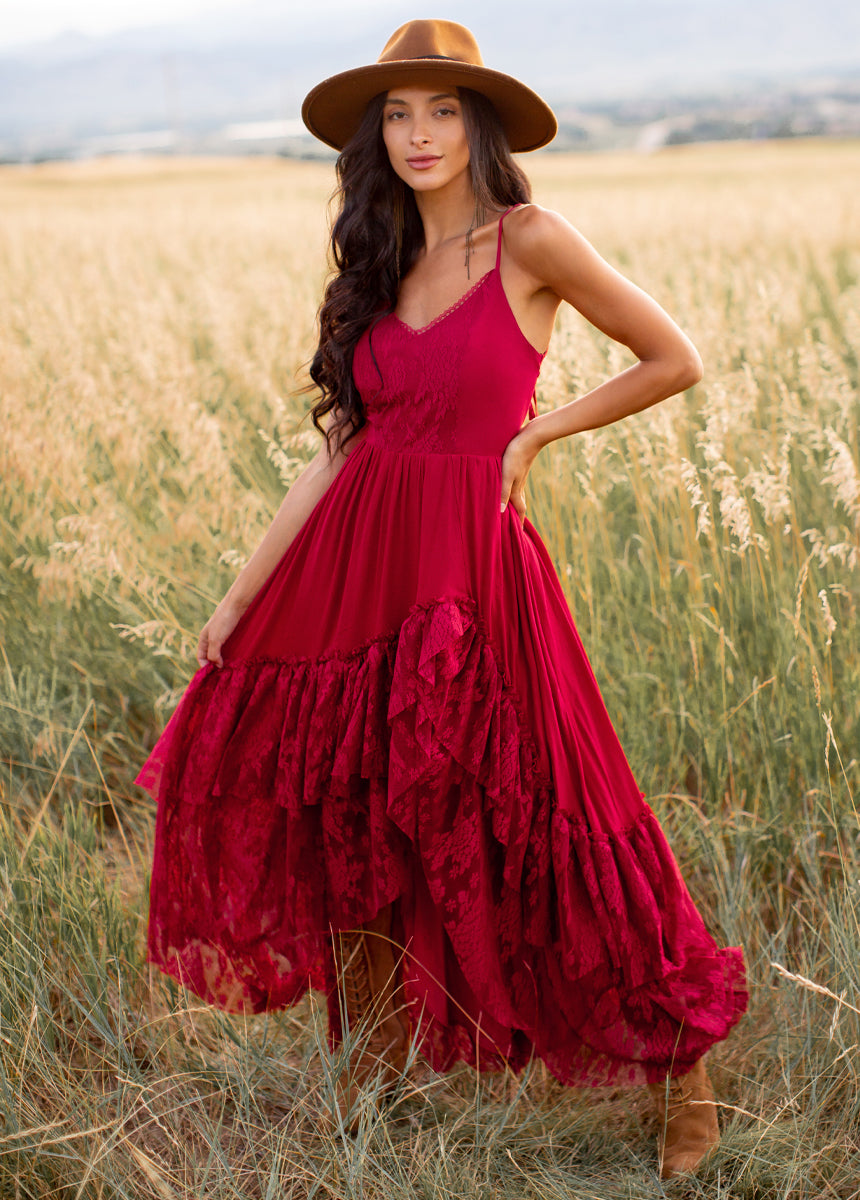 Christelle Dress in Crimson