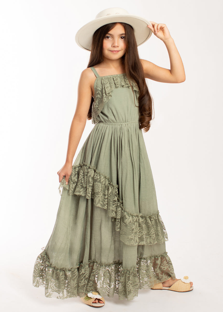 Siti Dress in Neutral Green