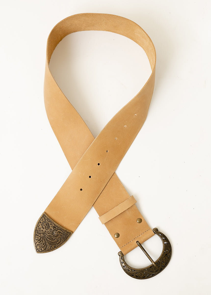 Sinda Leather Belt in Distressed Cinnamon