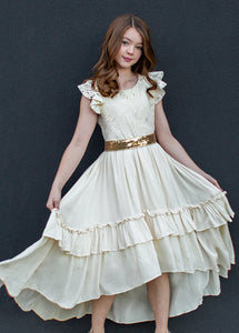 Cream Lacy Petticoat Dress