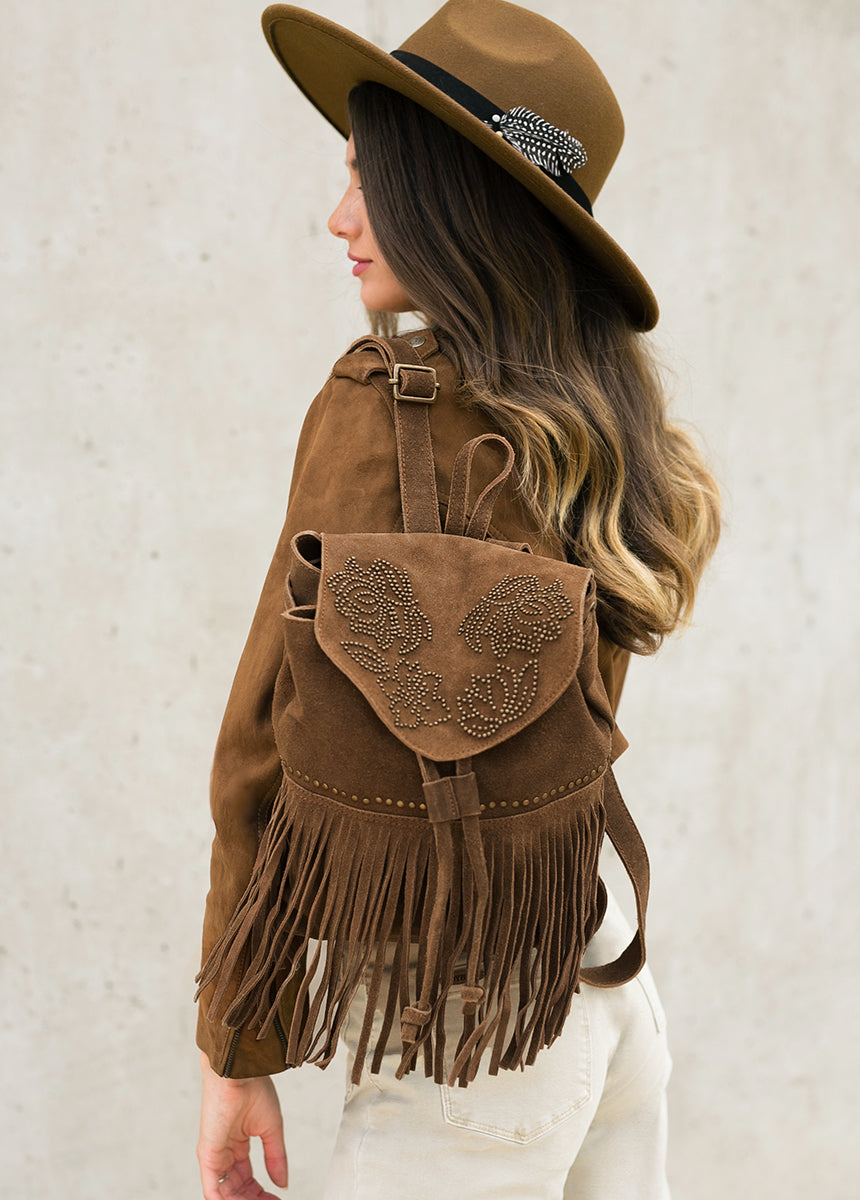 Willow Leather Backpack in Nutmeg
