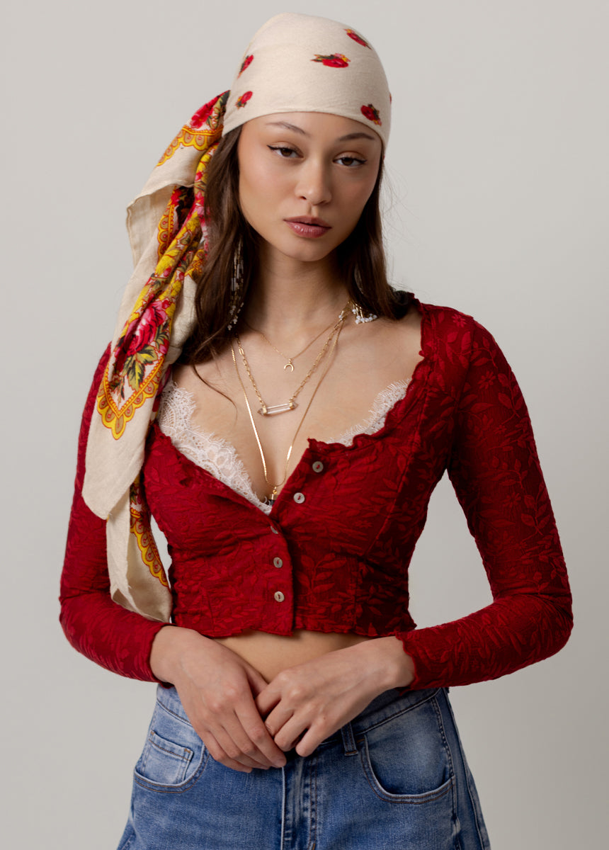 Aldina Top in Crimson