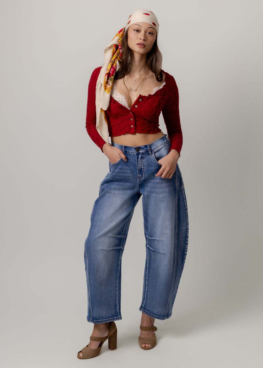 Aldina Top in Crimson