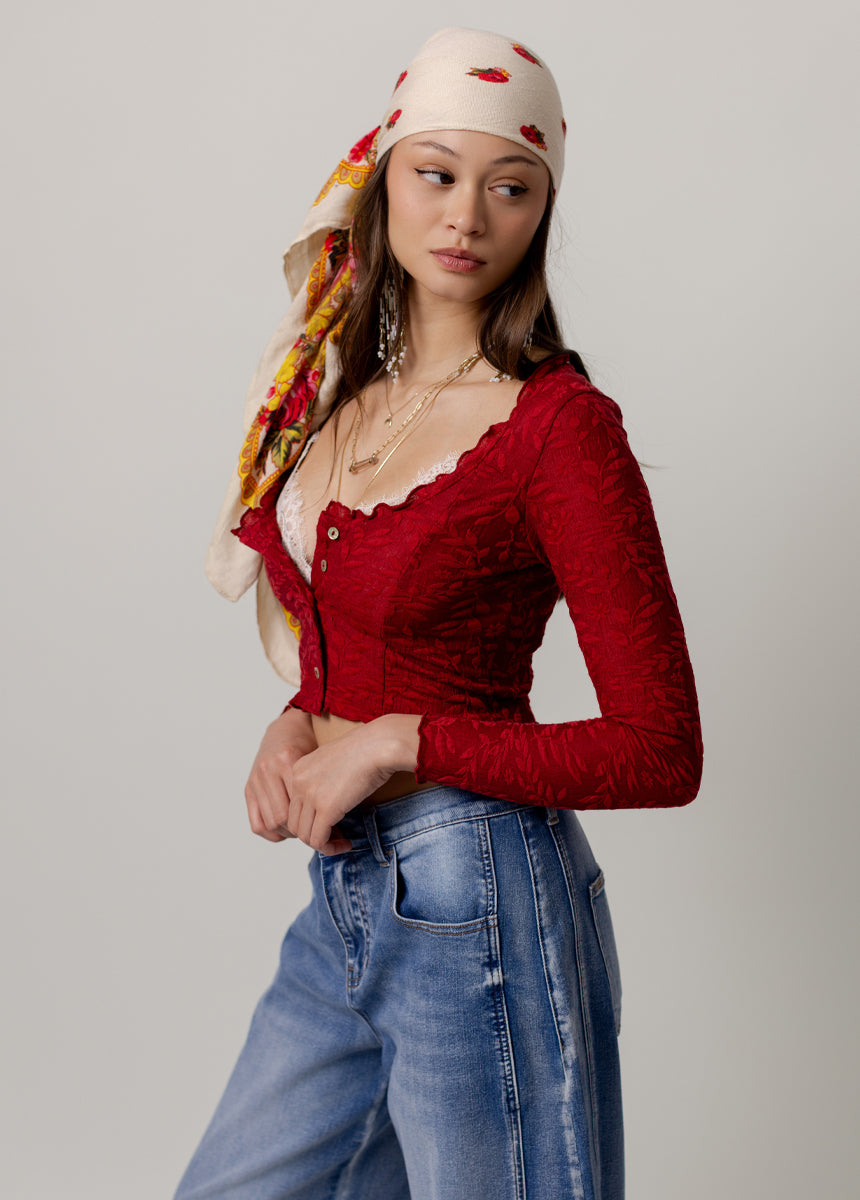 Aldina Top in Crimson