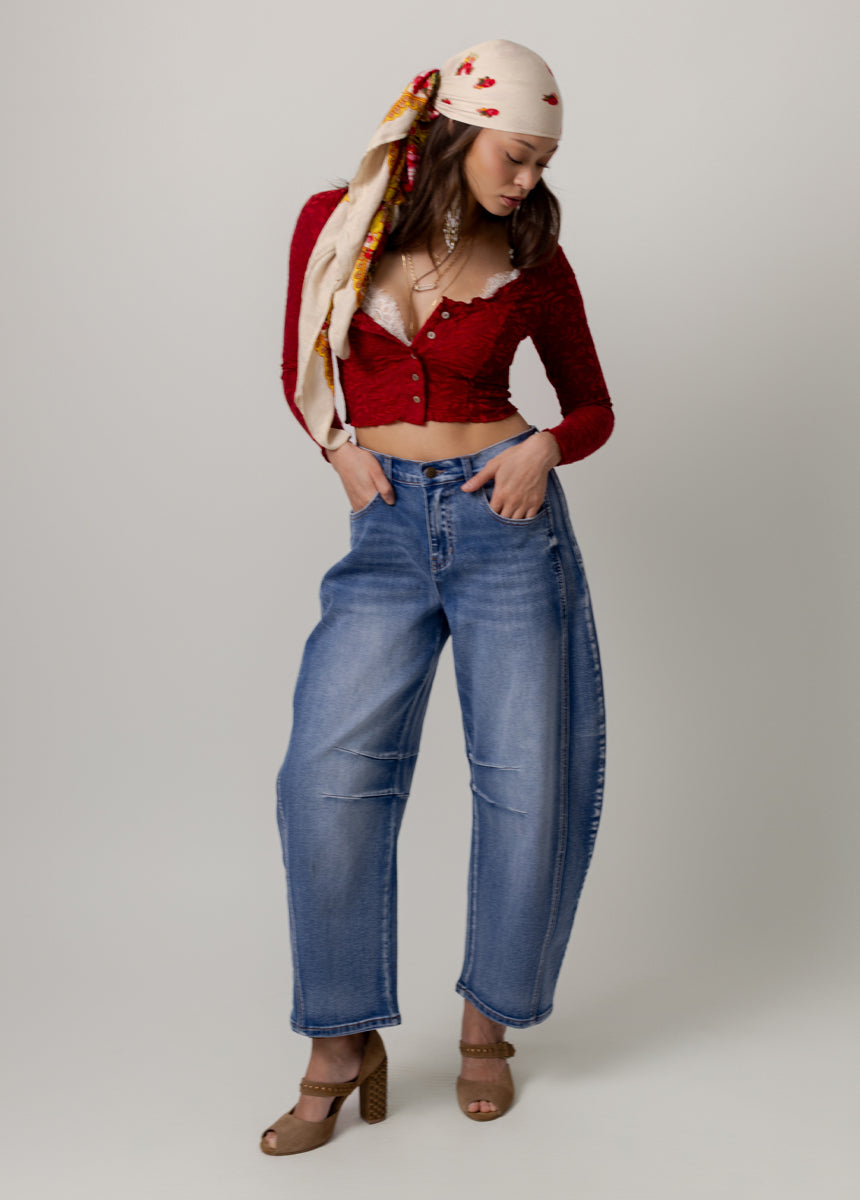 Aldina Top in Crimson