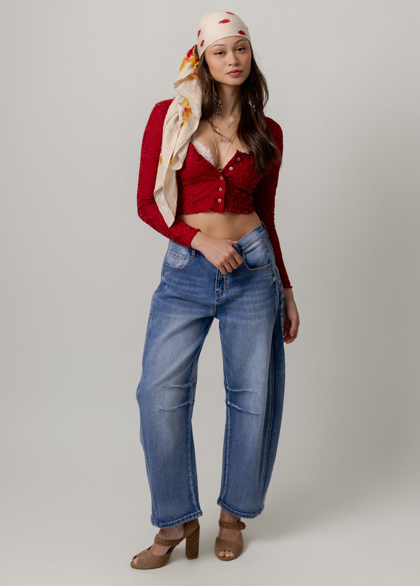 Aldina Top in Crimson