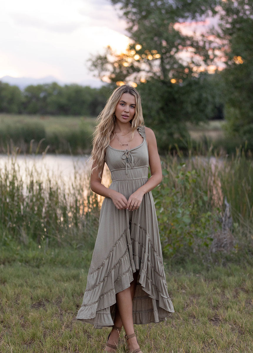 Alouette Dress in Pale Agave