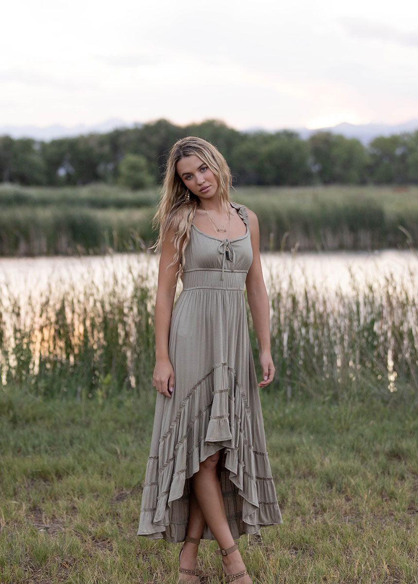 Alouette Dress in Pale Agave
