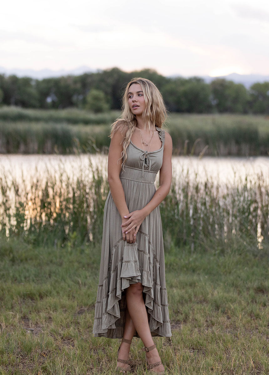 Alouette Dress in Pale Agave