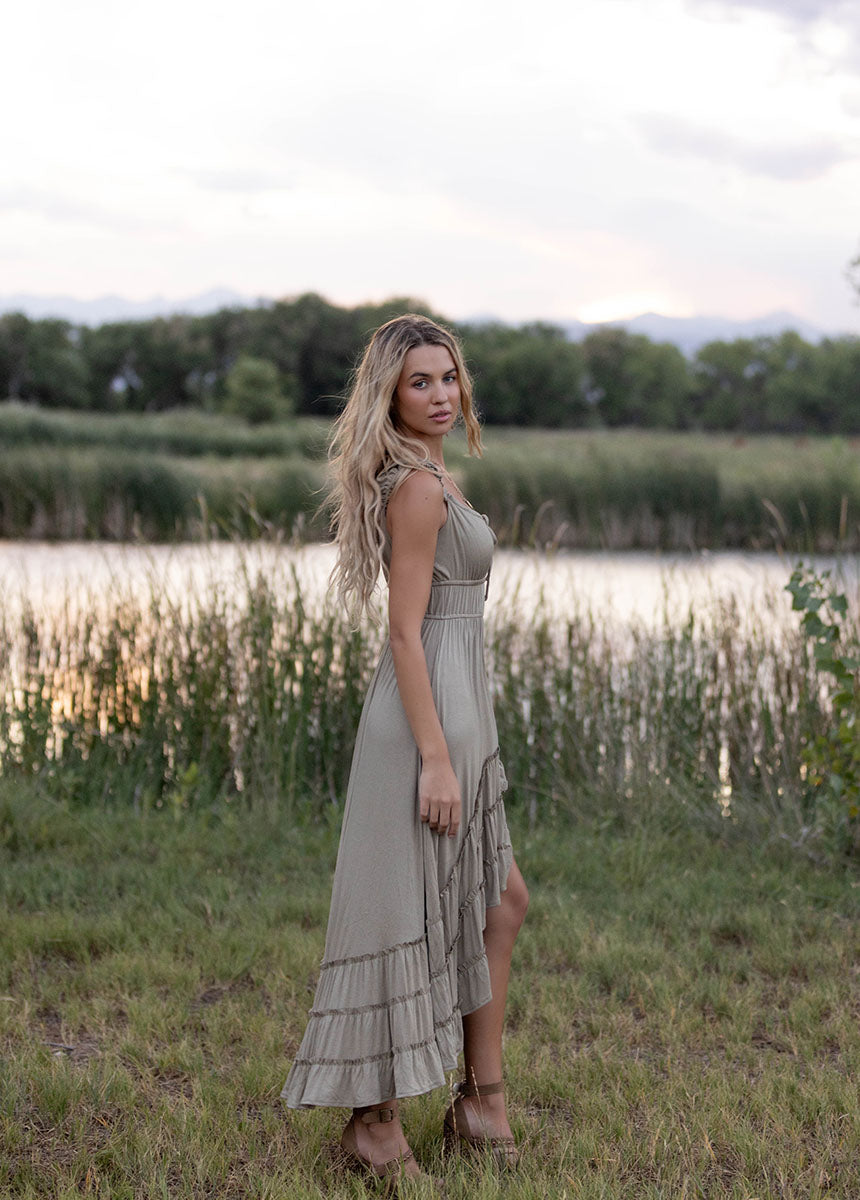 Alouette Dress in Pale Agave