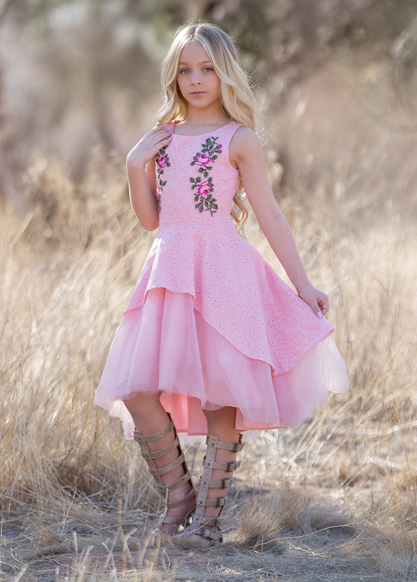 Joyfolie Girls Amberlyn Maxi Boho Dress in Blush, Size 6 Joyfolie Girls Amberlyn Maxi Boho Dress in Blush, Size 6