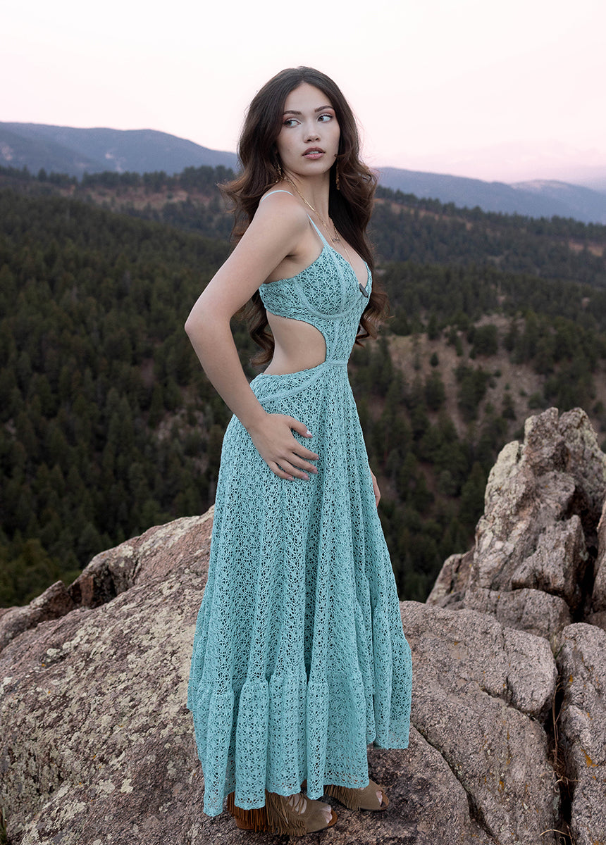 Bebe Dress in Soft Teal