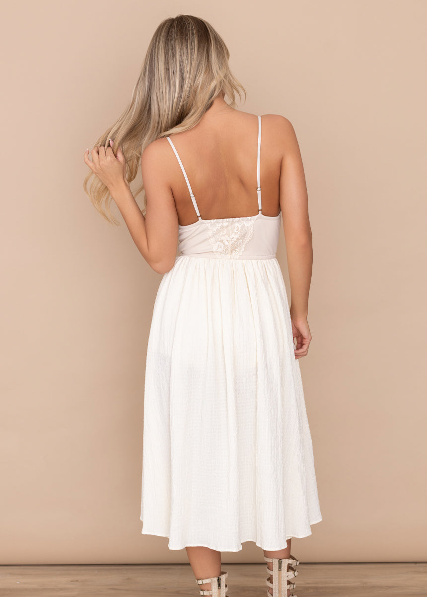 Joyfolie Women's Cady Dress in Cream, Extra Small