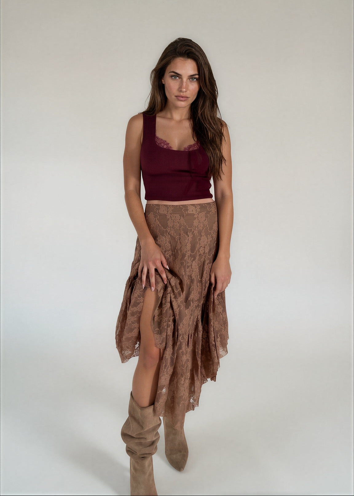 Candy Skirt in Lace Nutmeg