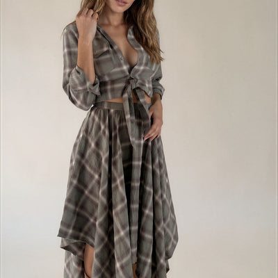 Casey Set in Sage Plaid