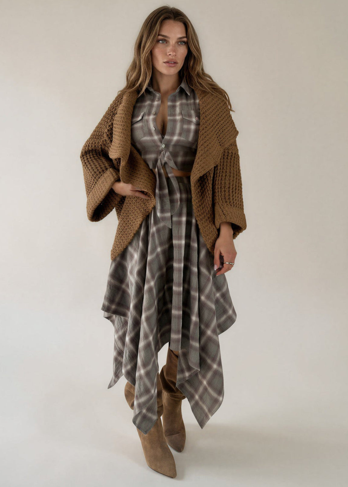 Casey Set in Sage Plaid