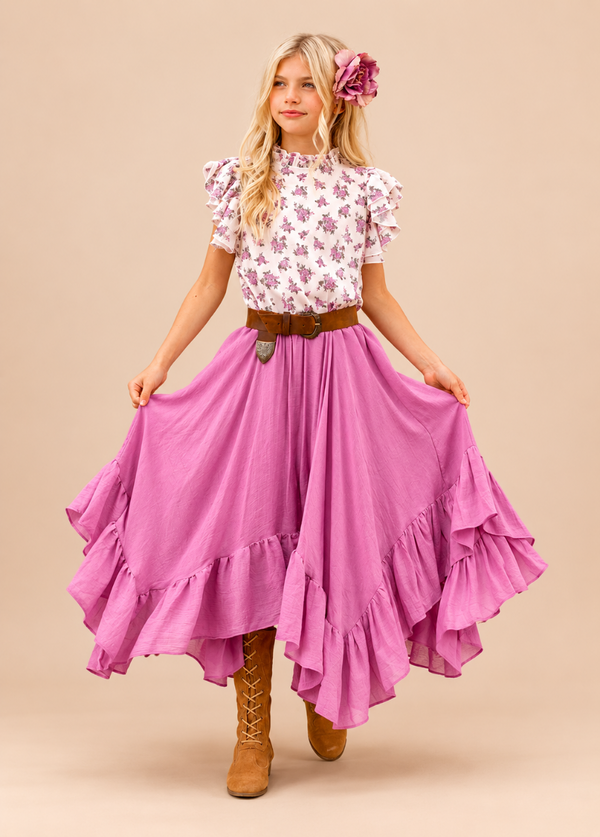 Isadora Top in Lilac Ditsy Floral - Joyfolie