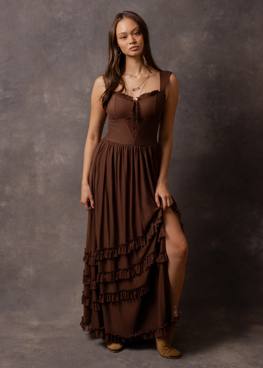 Elinda Dress in Hickory