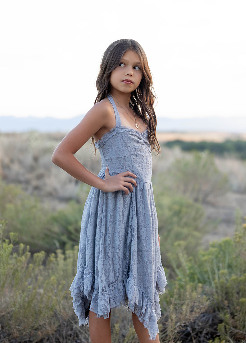 Erin Dress in Barely Blue
