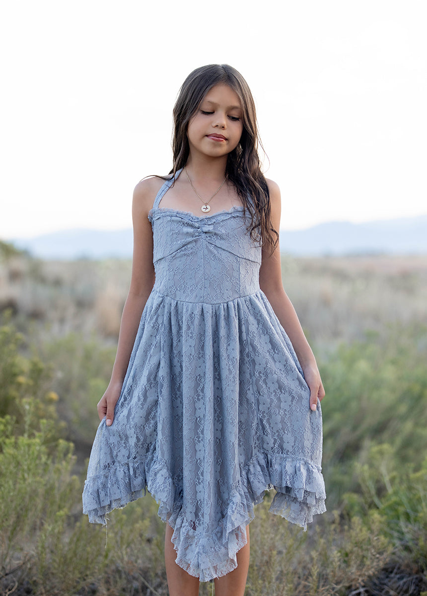 Erin Dress in Barely Blue