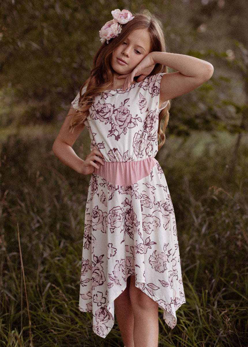 Joyfolie | Girl's | Fenlie Dress in Cream Boho Floral, 10 Joyfolie | Girl's | Fenlie Dress in Cream Boho Floral, 10