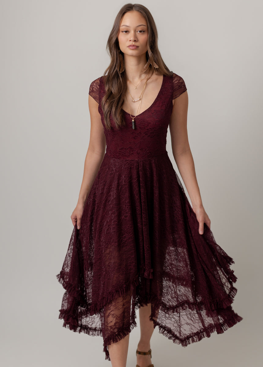 Fernilia Dress in Oxblood