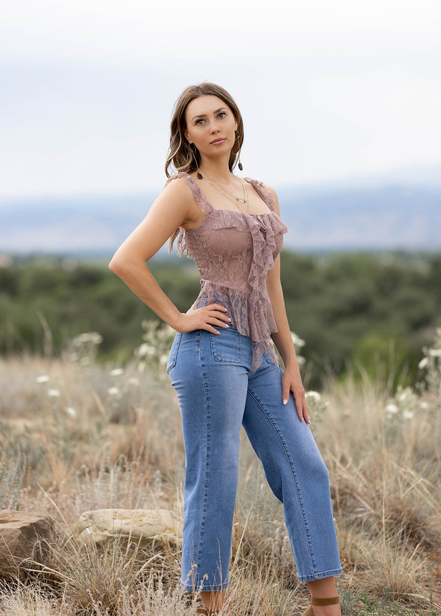 Gayle Top in Rose Smoke