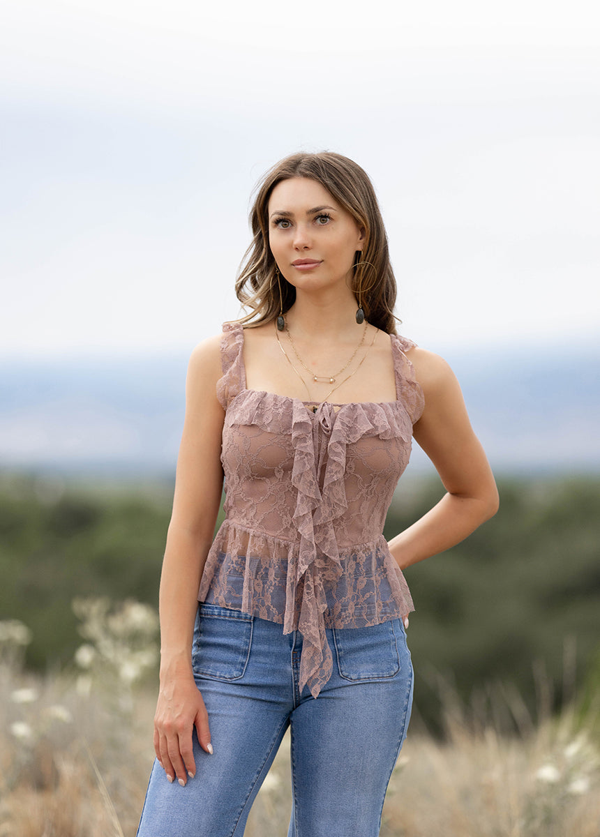 Gayle Top in Rose Smoke