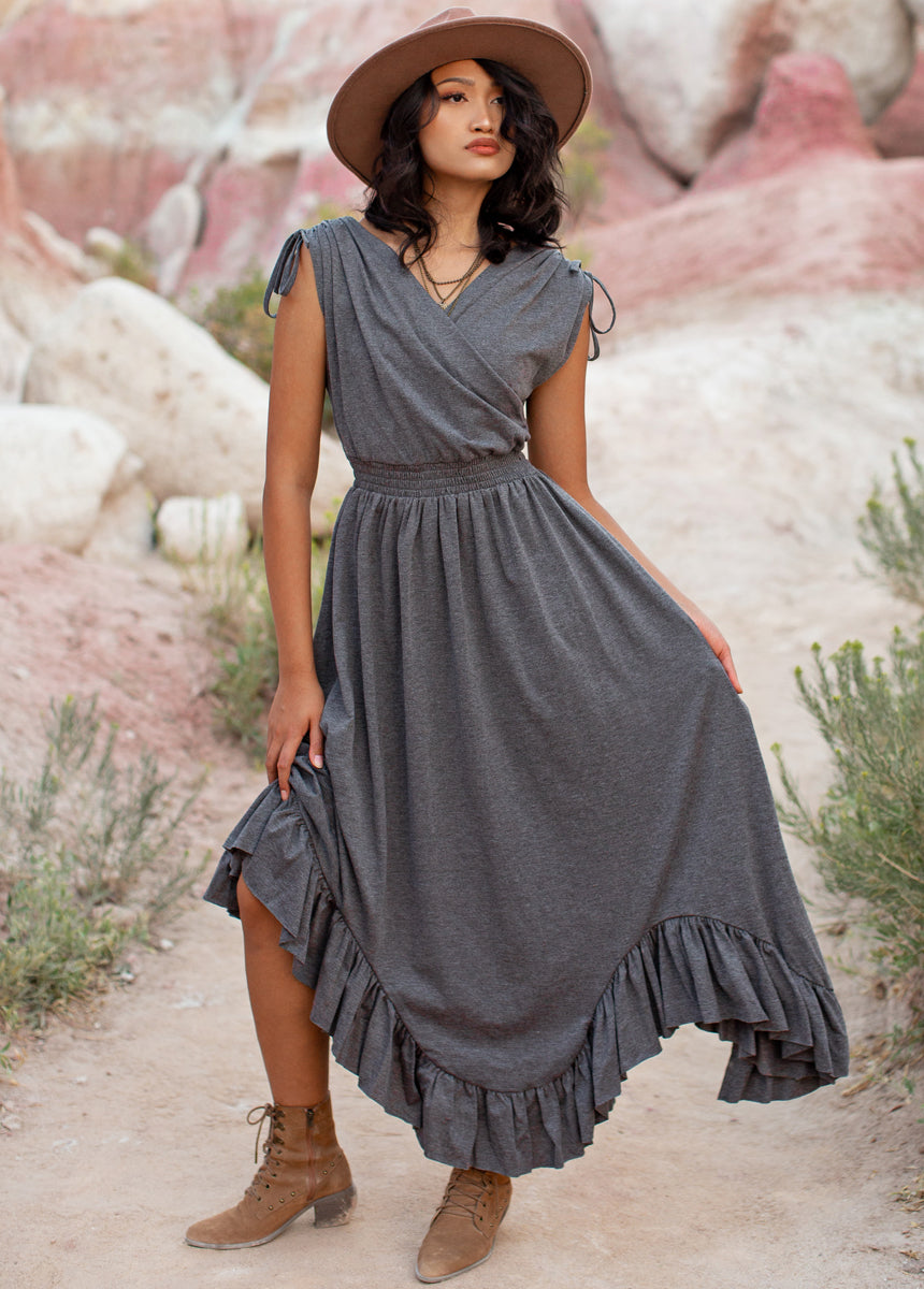 Giovanna Dress in Heather Charcoal