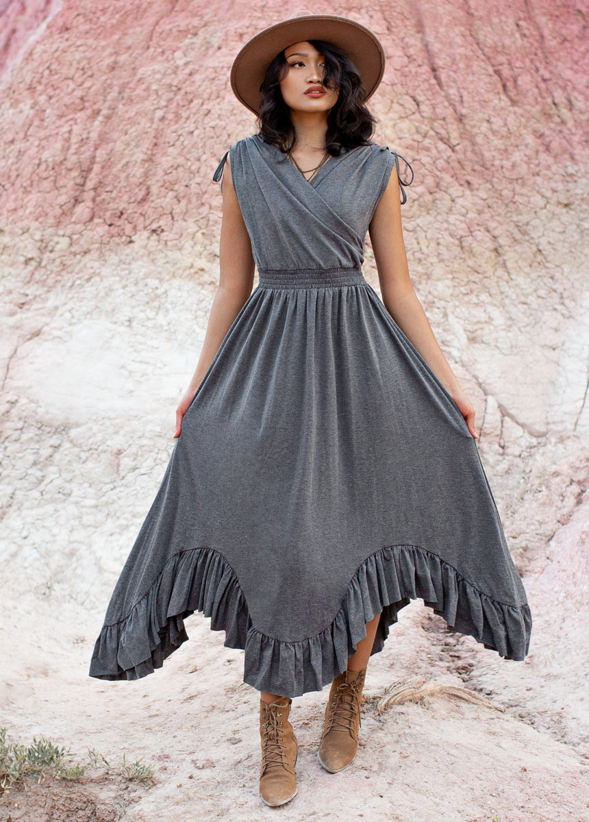 Giovanna Dress in Heather Charcoal