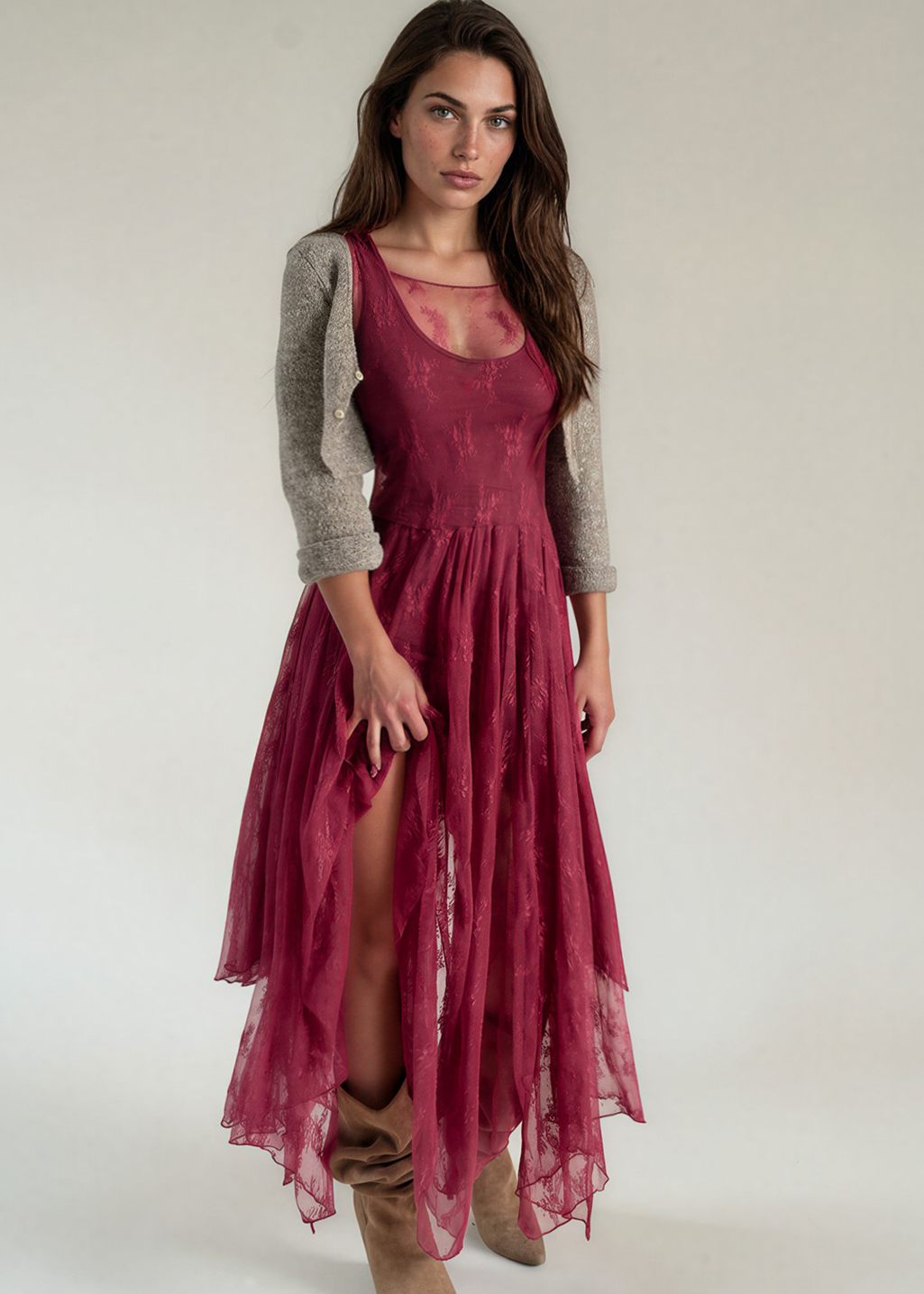 Juliette Dress in Burgundy