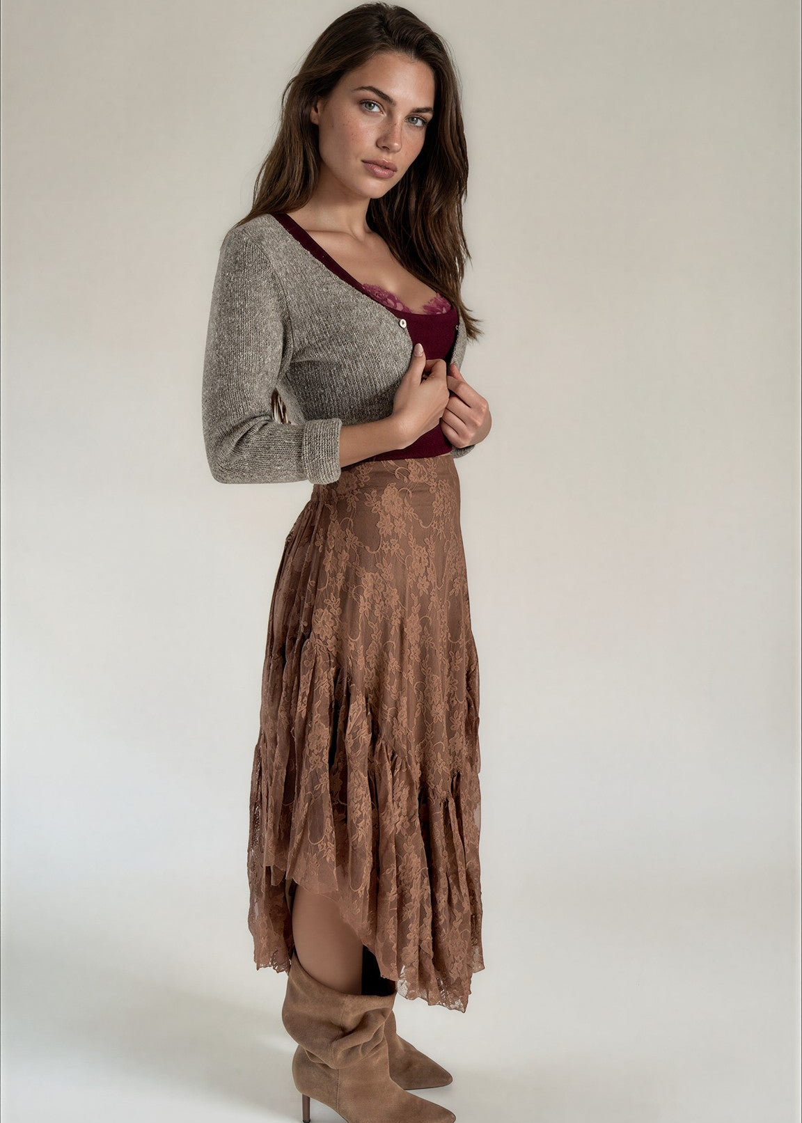 Candy Skirt in Lace Nutmeg