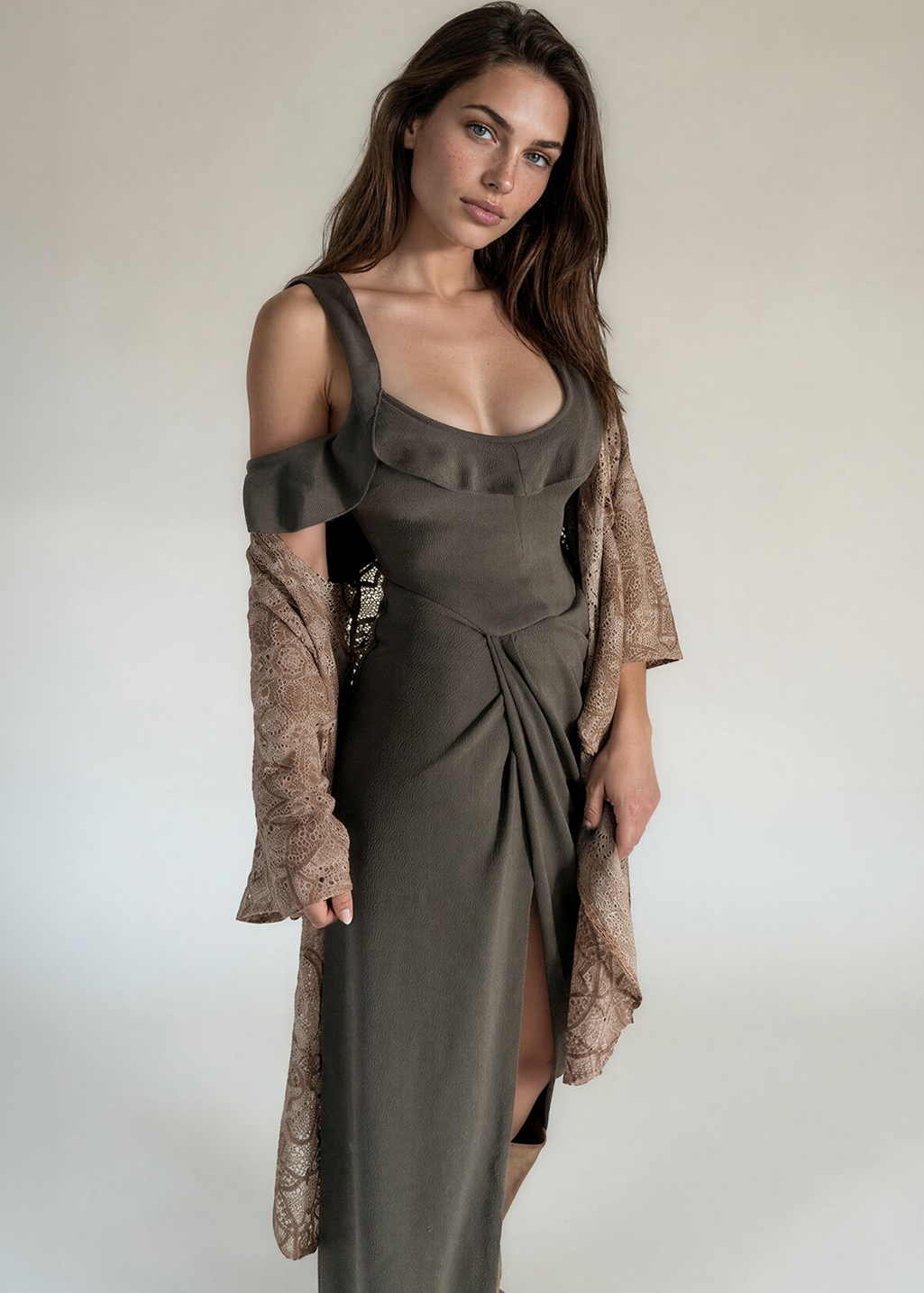 Rissa Dress in Dark Oregano