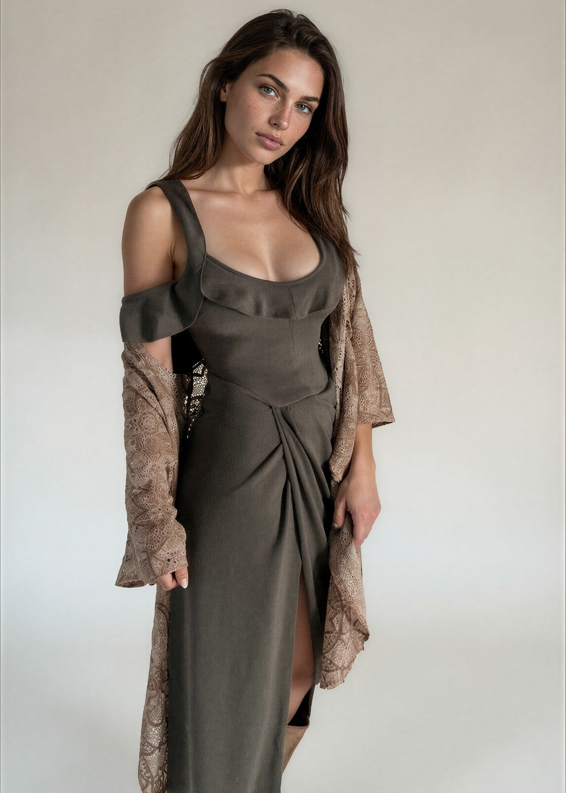 Rissa Dress in Dark Oregano