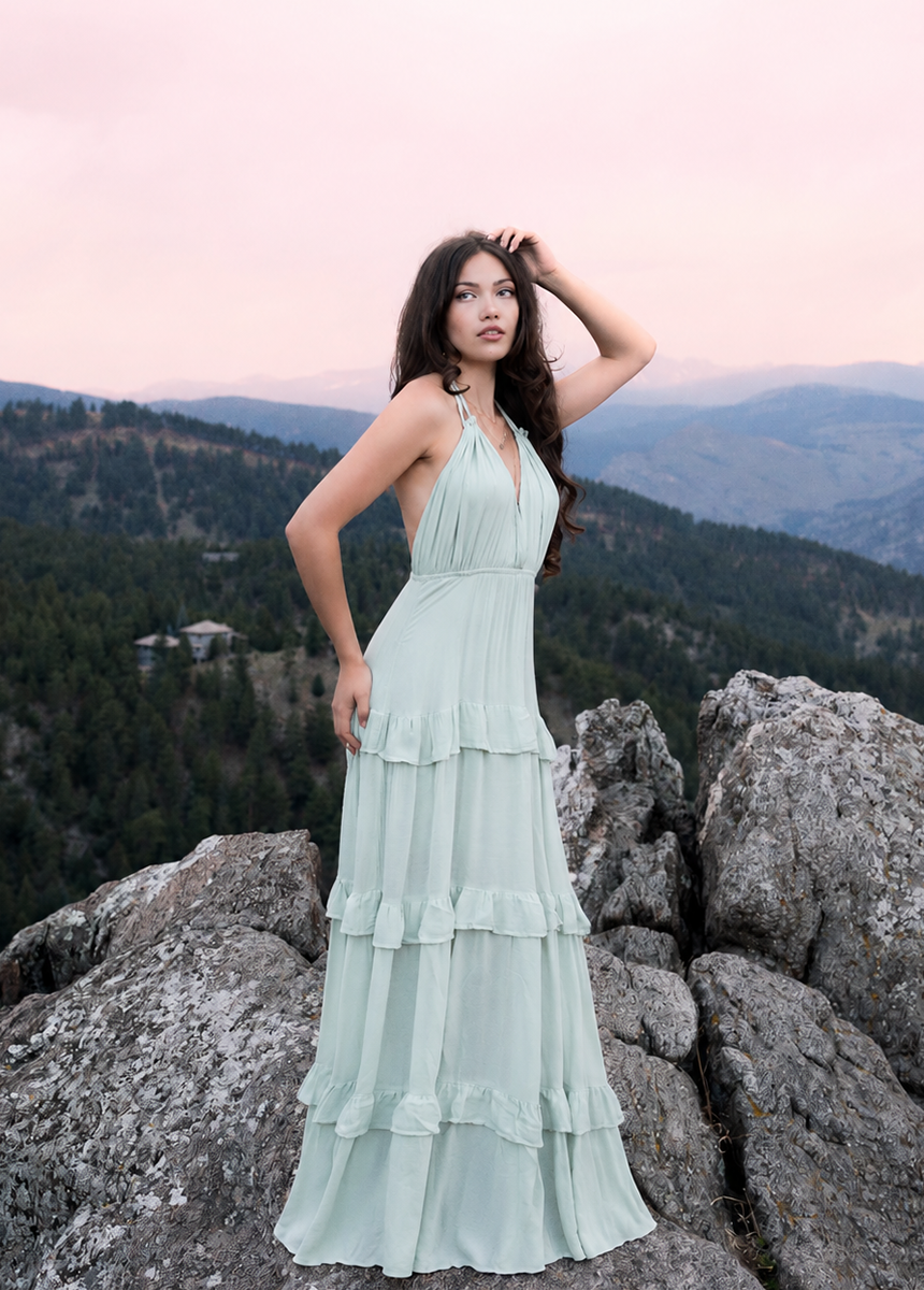 Imara Dress in Dusty Sage