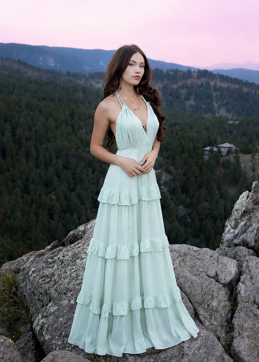 Imara Dress in Dusty Sage
