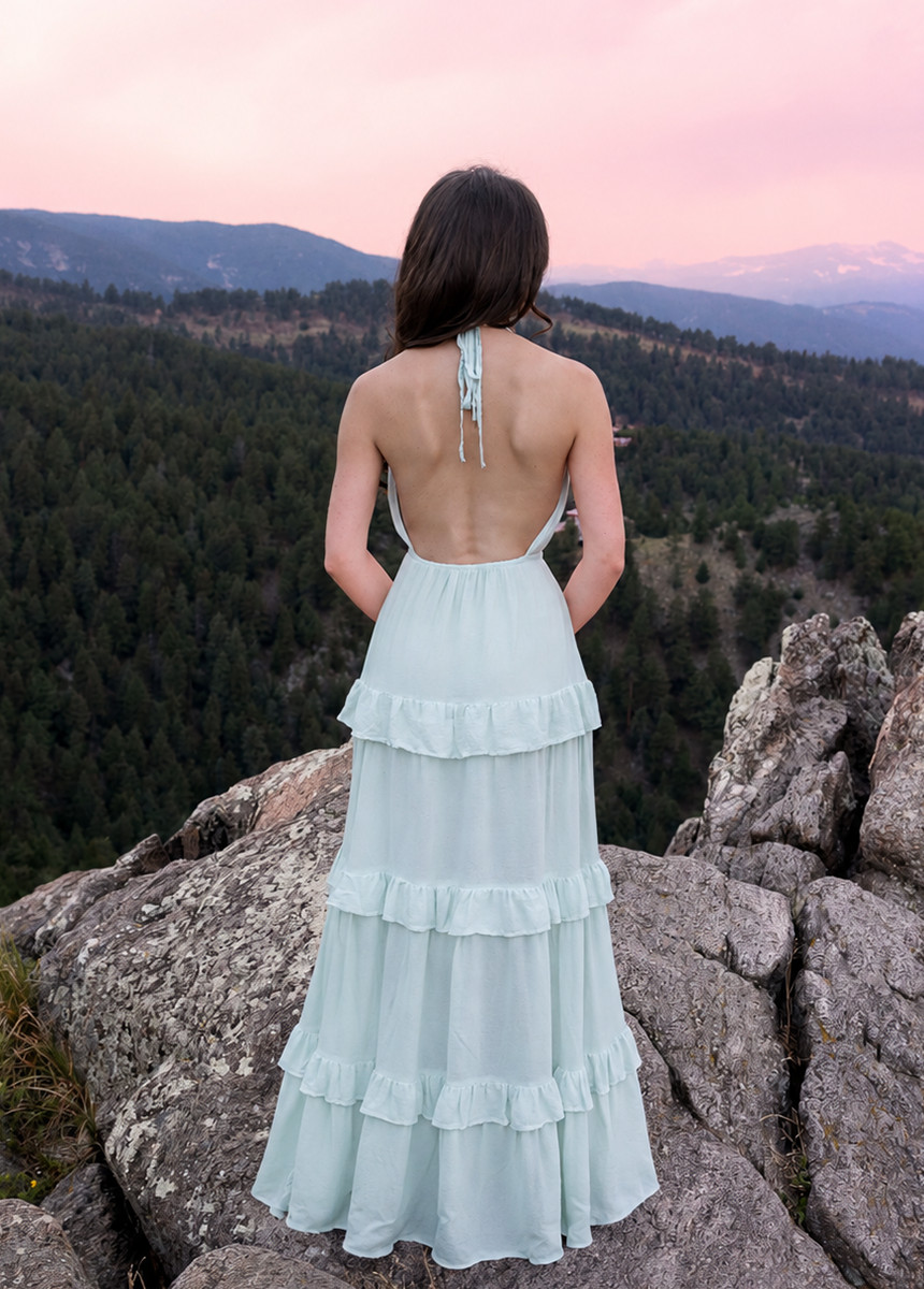 Imara Dress in Dusty Sage