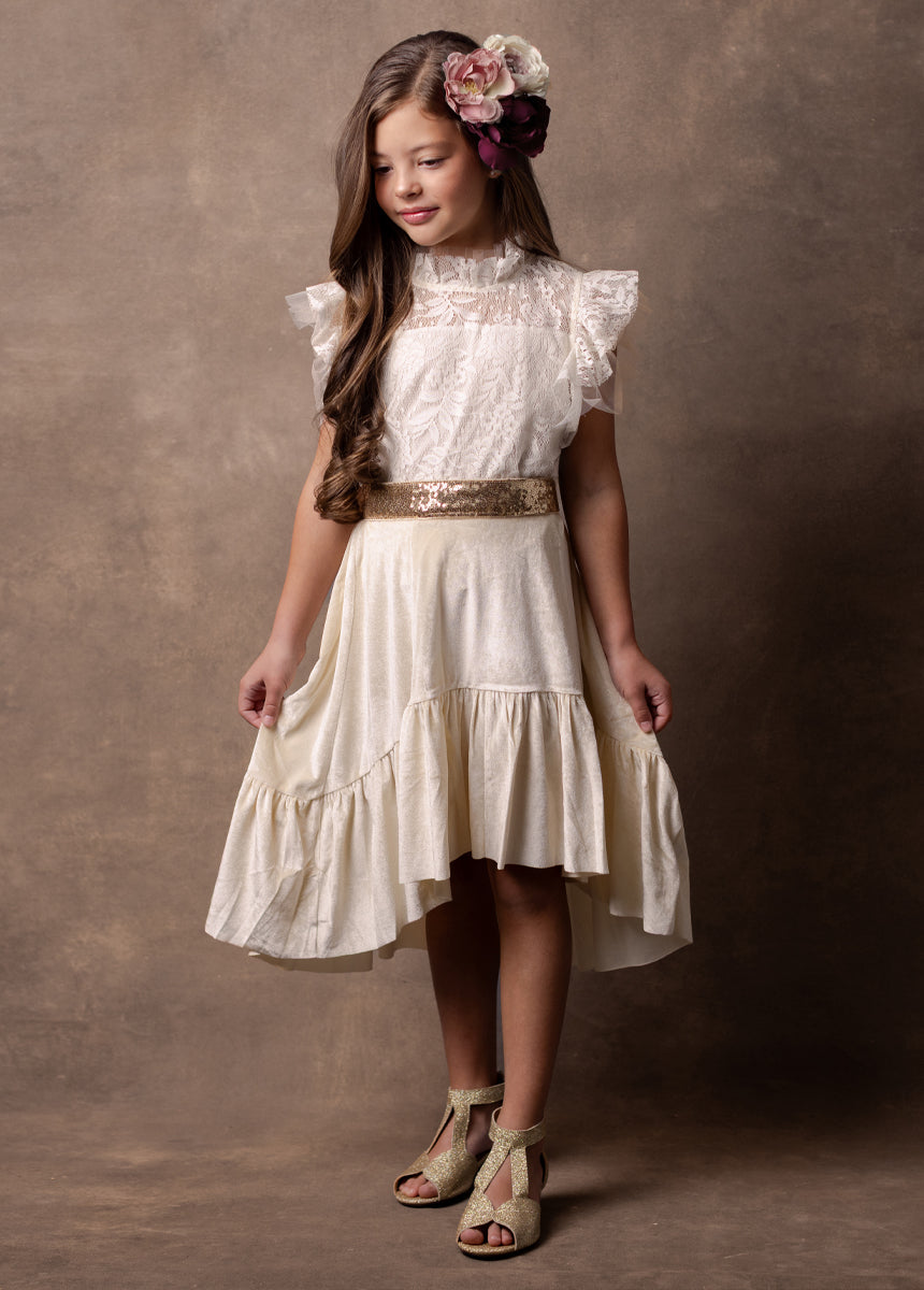 Joyfolie Girls Anouk Top in Cream Lace, Size 3 Joyfolie Girls Anouk Top in Cream Lace, Size 3