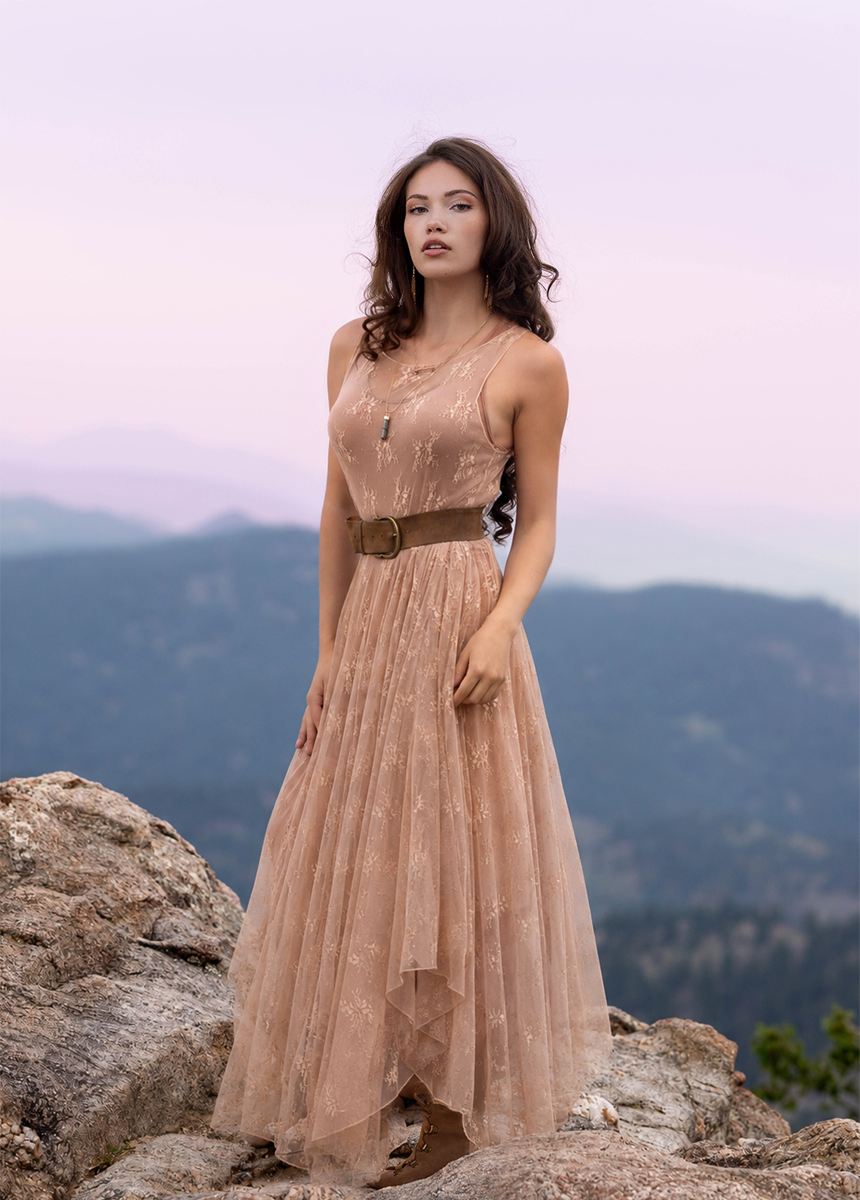 Joyfolie Women's Juliette Maxi Dress in Rosette, Extra Small
