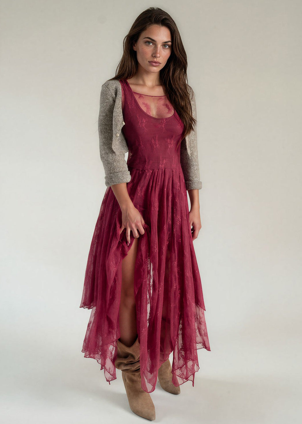 Juliette Dress in Burgundy