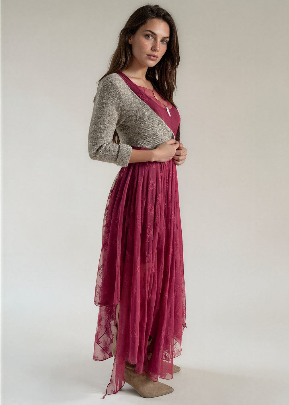 Juliette Dress in Burgundy