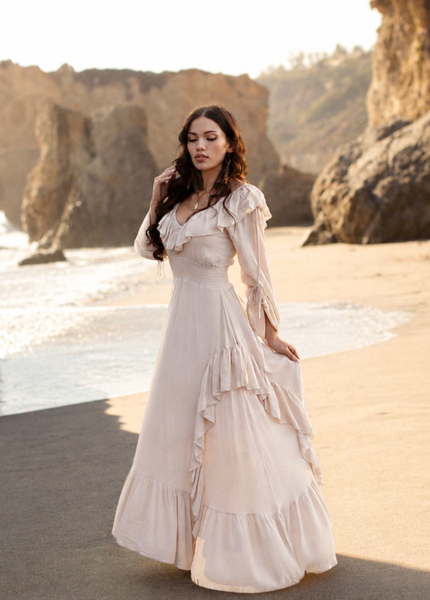 Kaleen Dress in Ecru - Joyfolie Kaleen Dress in Ecru - Joyfolie