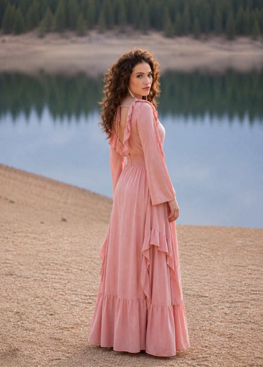 Kaleen Dress in Rose Pink