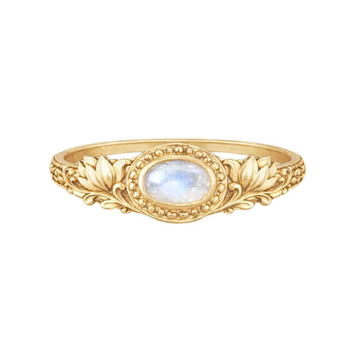 Lotus Ring in Moonstone