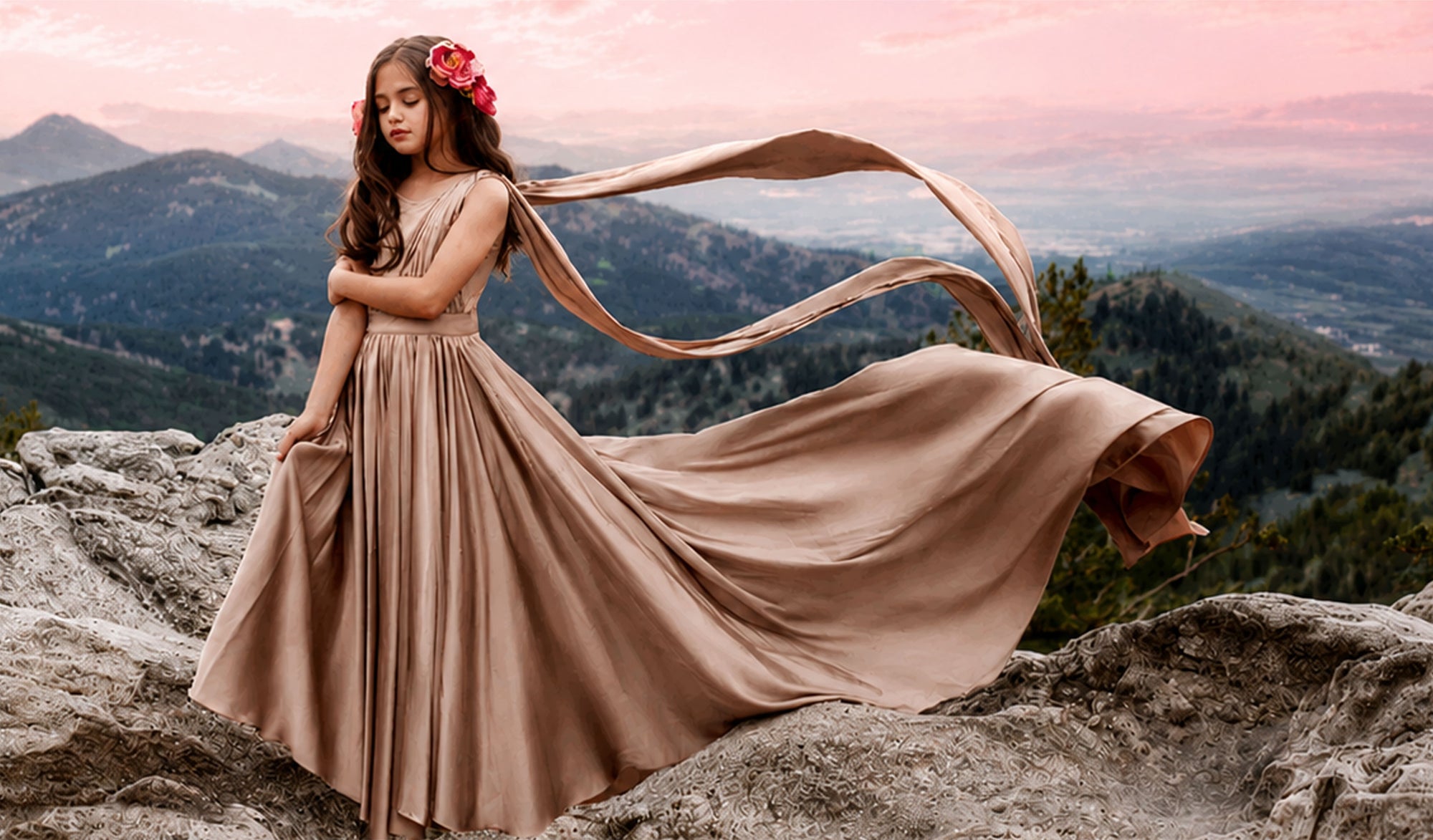 joyfolie dresses Joyfolie Girl's Lexa Maxi Dress in Gold Size 10 NWT Wedding Vacation Beach