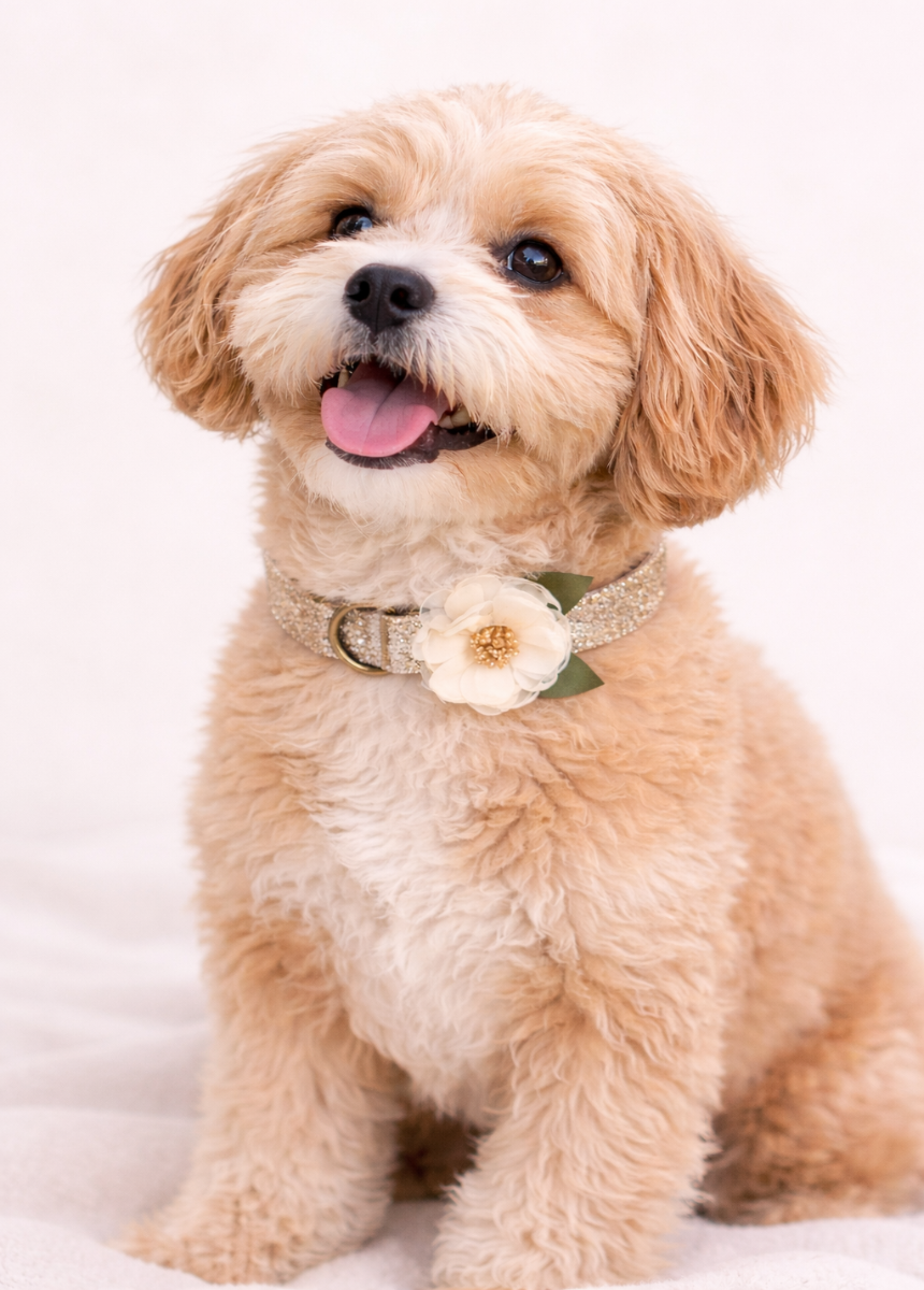 Missy Pet Collar in Gold Glitter